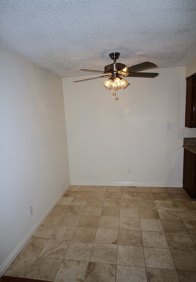 Dining room with imported Travertine Marble tile